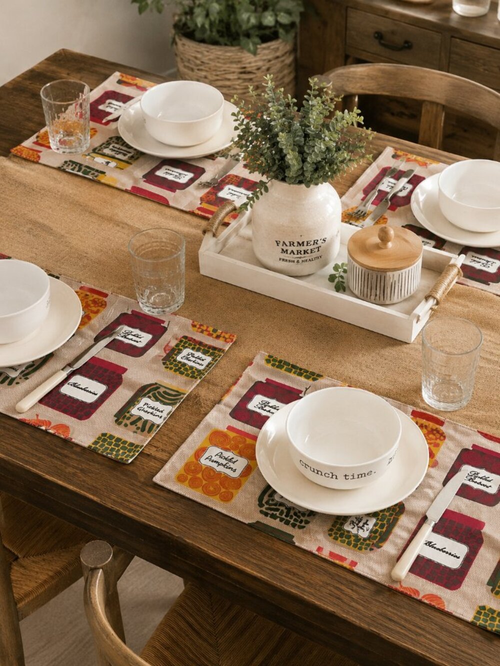 Home Textile Collection Cotton Placemats Set of 4 Natural 13x19 Table Mats
